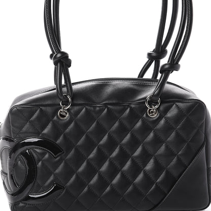 Chanel Calfskin Quilted Large Cambon Bowler Black 7 of 9