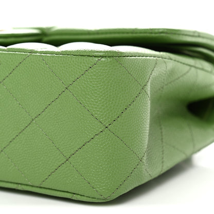 Chanel Caviar Quilted Small Double Flap Green 10 of 13