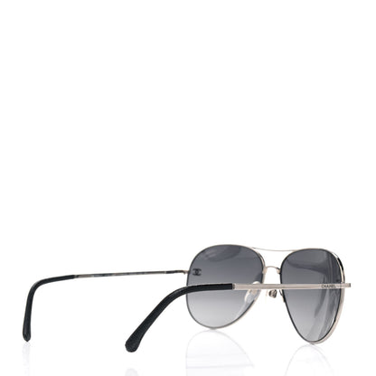 Chanel Aviator CC Sunglasses 4189-T-Q Silver 4 of 4