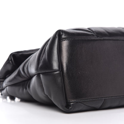 Saint Laurent Lambskin Quilted Medium Loulou Puffer Monogram Chain Satchel Black 6 of 10
