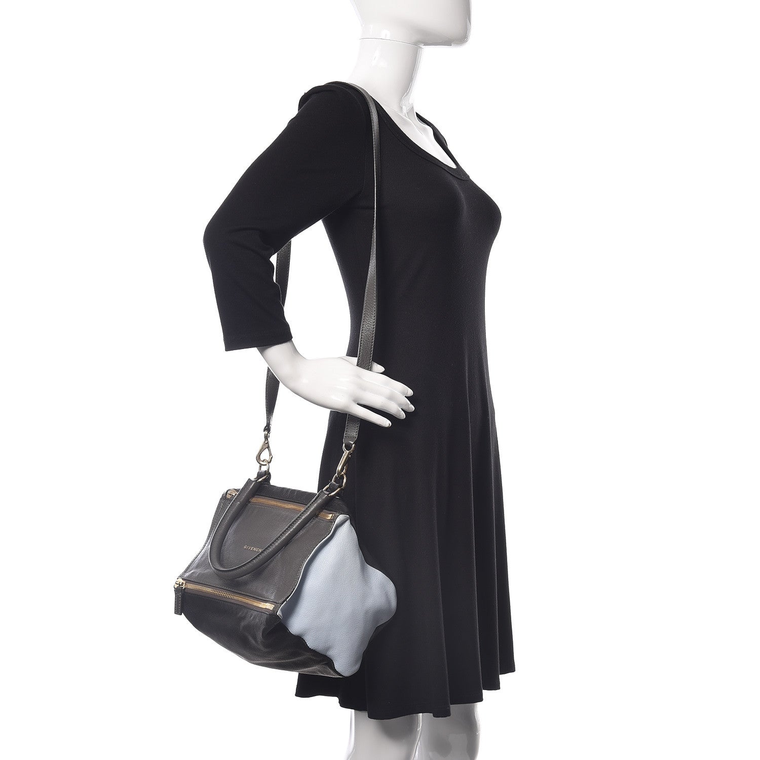 Givenchy Sugar Goatskin Small Tri-Color Pandora Grey Black Light Blue 3 of 11