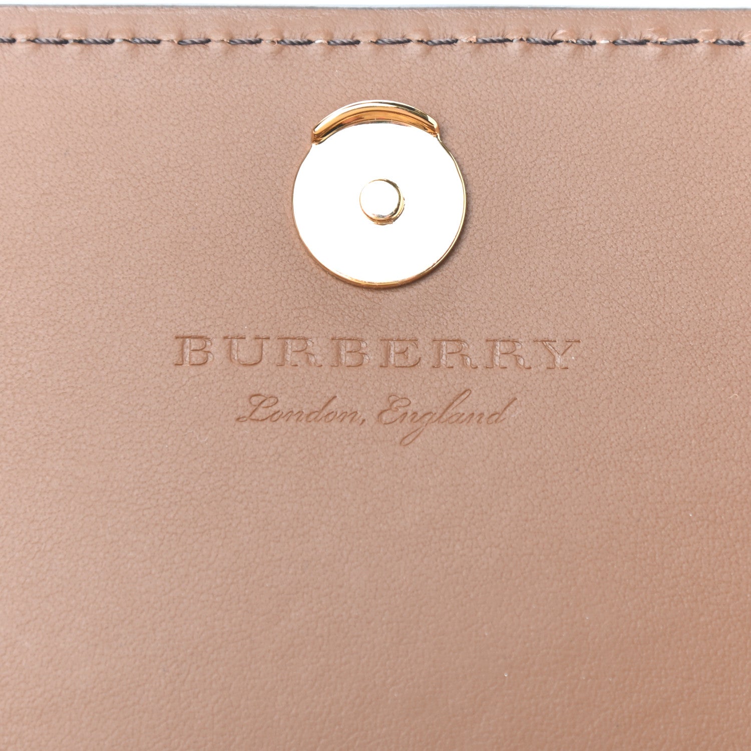 Burberry Derby Calfskin House Check Wallet On Chain Tan 6 of 8