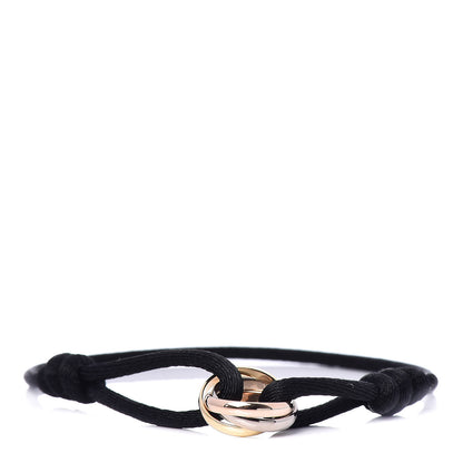 Cartier 18K Pink Yellow White Gold Trinity Adjustable Cord Bracelet Black 1 of 6