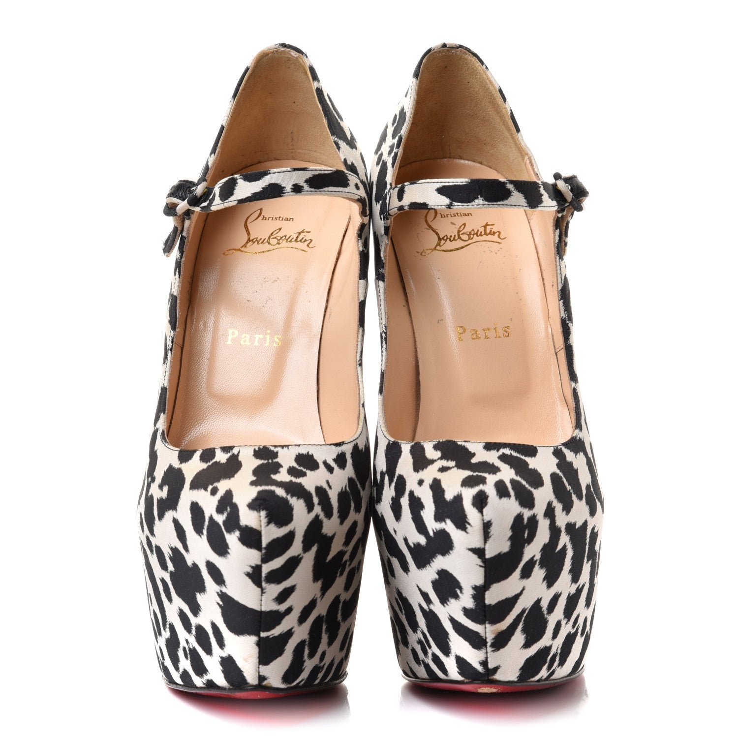 Christian Louboutin Tissu Leopardino Lady Daf 160 Pumps 39 Black White 2 of 13