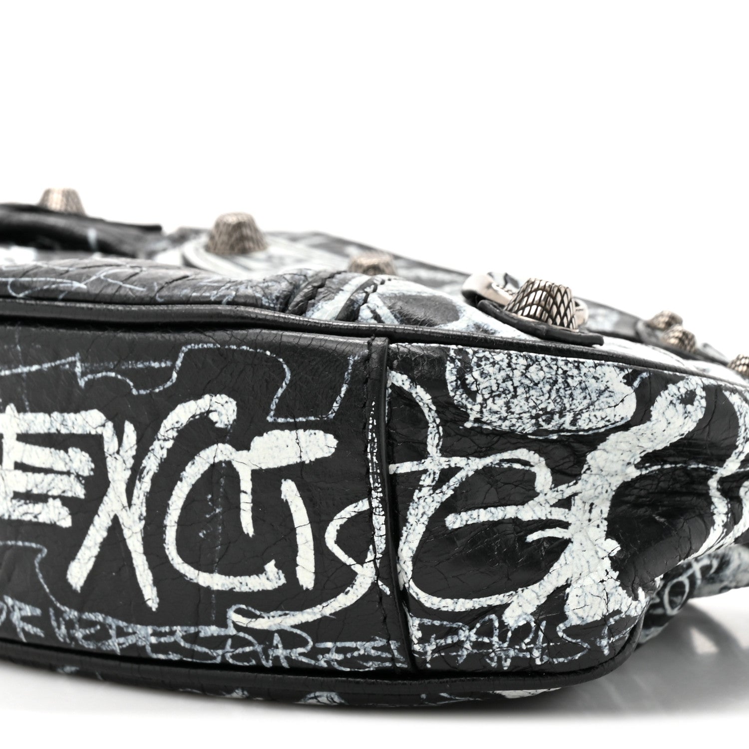 Balenciaga Agneau Arena Graffiti Le Cagole Shoulder Bag XS Black 10 of 11