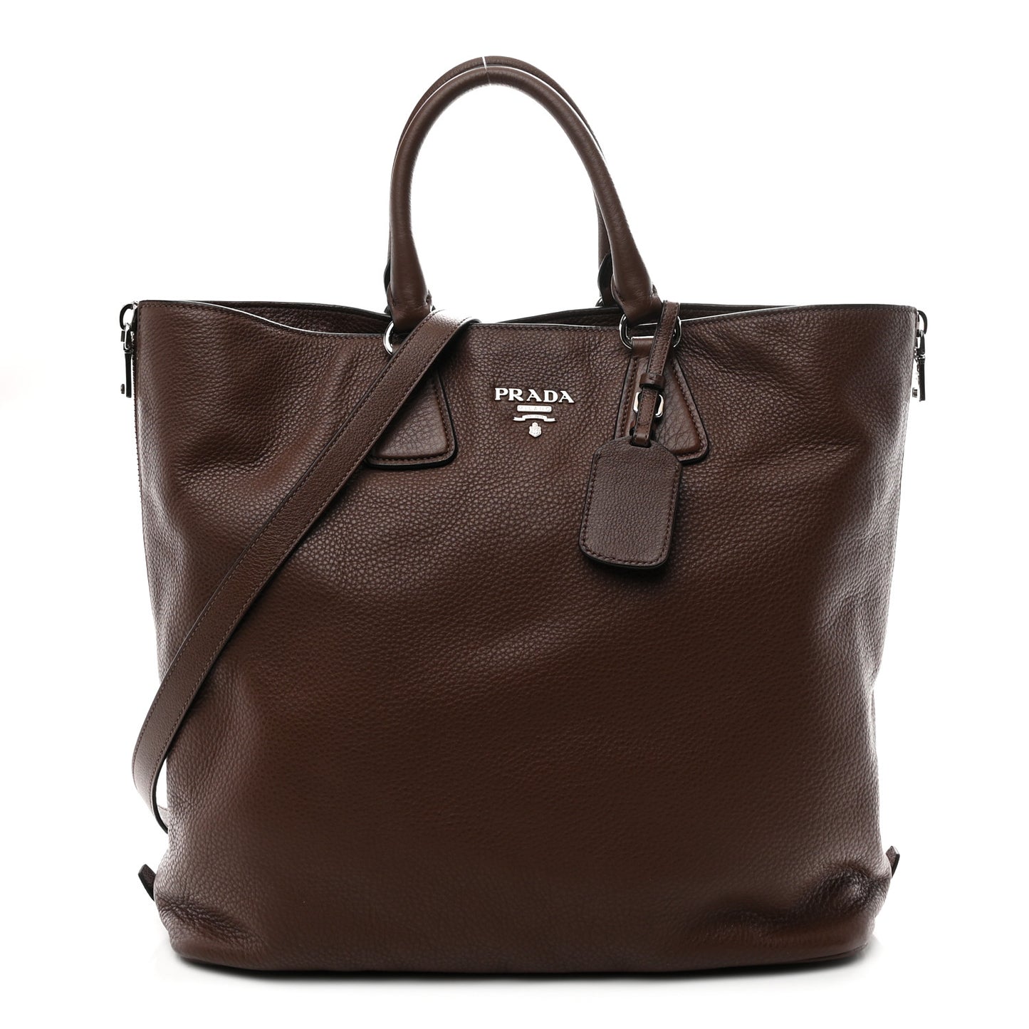 Vitello Phenix Side Zip Shopping Tote Bruciato