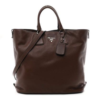 Prada Vitello Phenix Side Zip Shopping Tote Bruciato 1 of 11