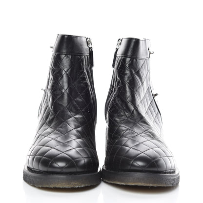 Chanel Lambskin Quilted Short Boots 41 Black 2 of 8
