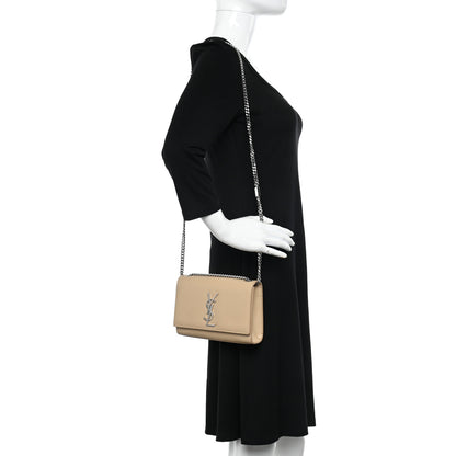 Saint Laurent Grain De Poudre Small Monogram Kate Satchel Nude Powder 2 of 14