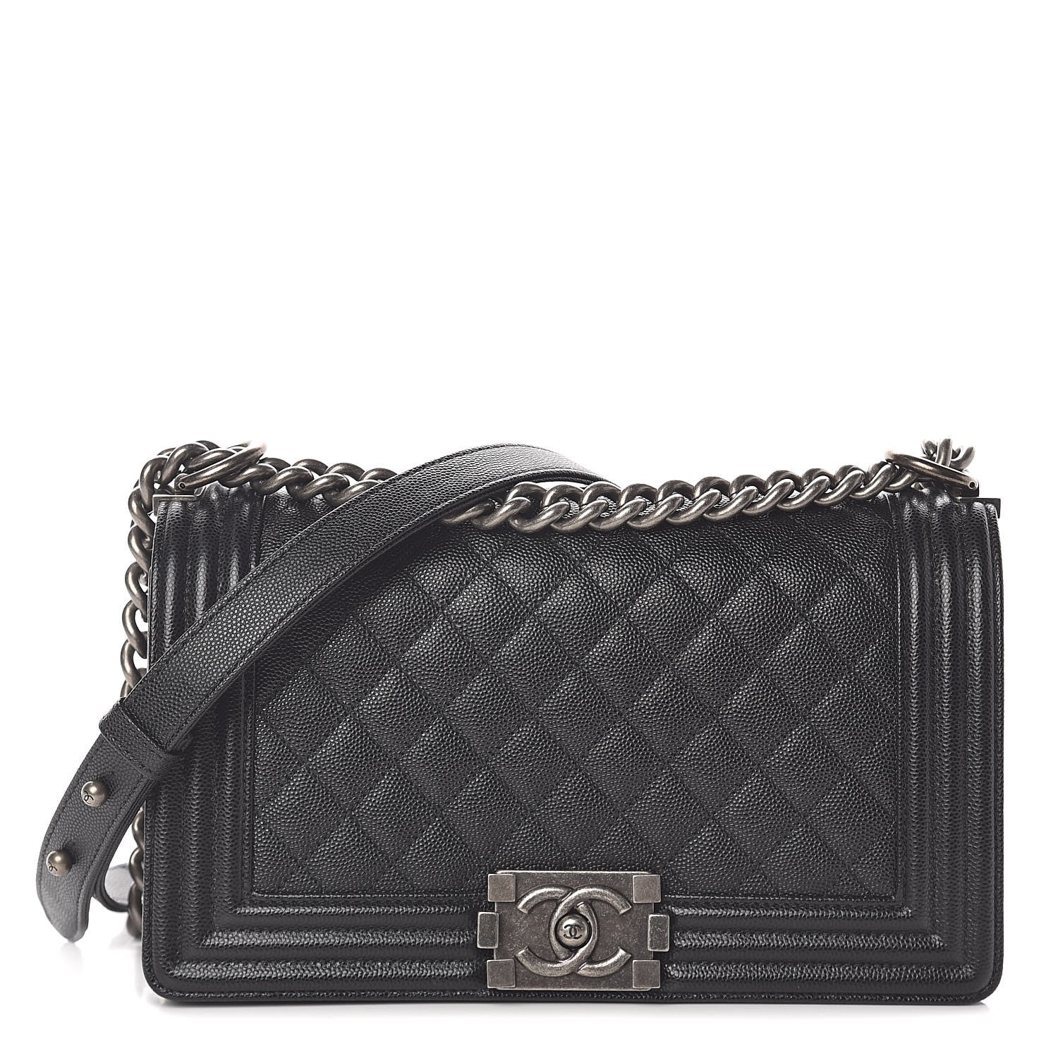 Chanel Caviar Quilted Medium Boy Flap Black 2 of 12