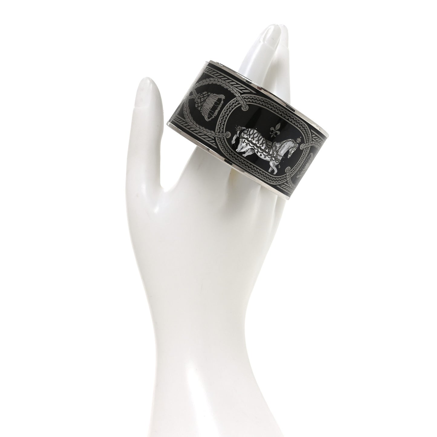 Enamel Printed Grand Apparat Extra Wide Bracelet 65 Black