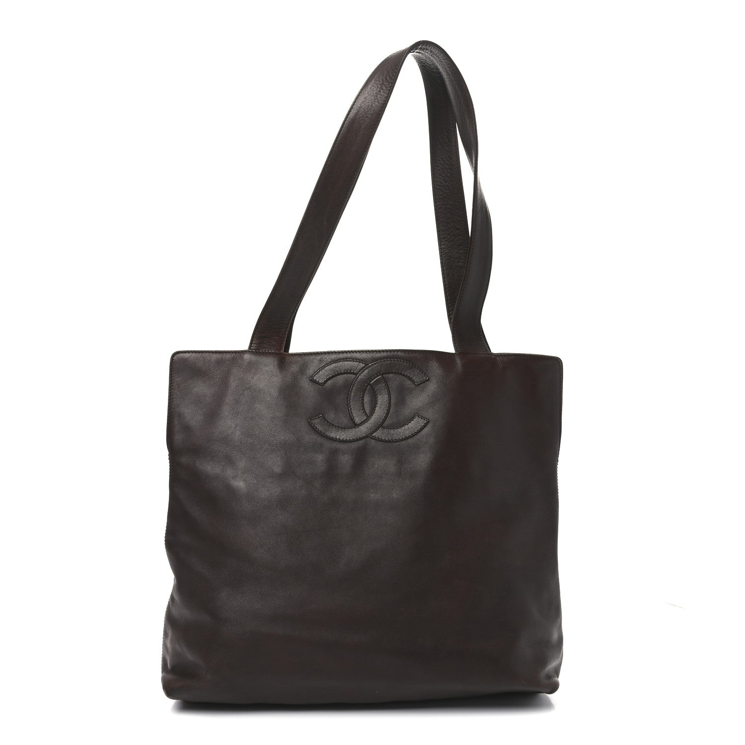 Chanel Calfskin CC Shoulder Bag Dark Brown 1 of 10