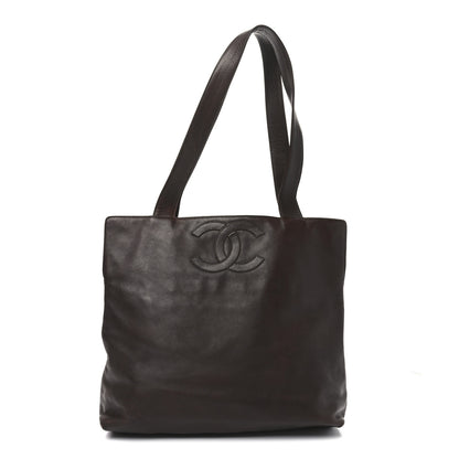 Chanel Calfskin CC Shoulder Bag Dark Brown 1 of 10