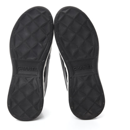 Chanel Fabric Calfskin Suede CC Sneakers 38 Black 6 of 10