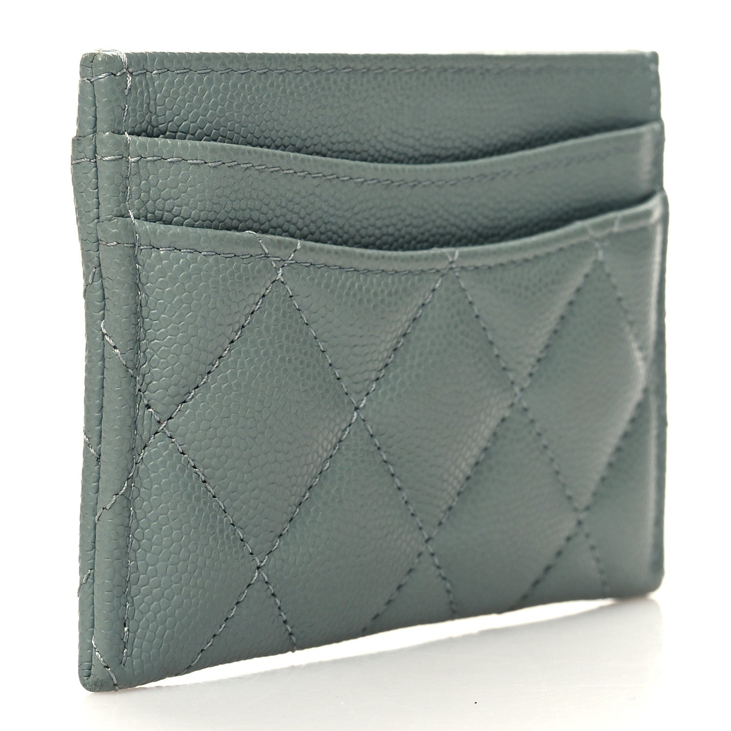 Chanel Caviar Quilted Card Holder Light Blue 3 of 9