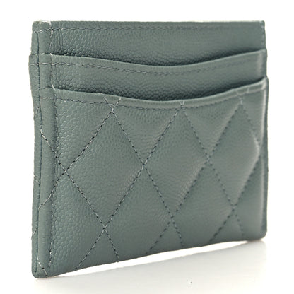 Chanel Caviar Quilted Card Holder Light Blue 3 of 9
