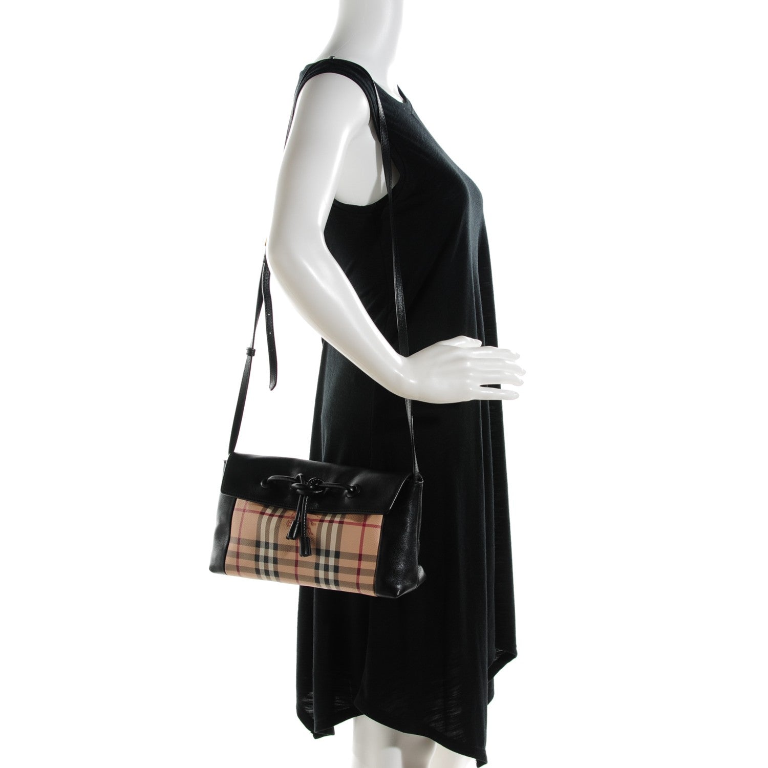 Burberry Haymarket Check Small Leah Black 2 of 7