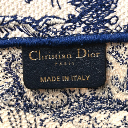 Christian Dior Canvas Embroidered Medium Dioriviera Toile De Jouy Book Tote Blue 6 of 14