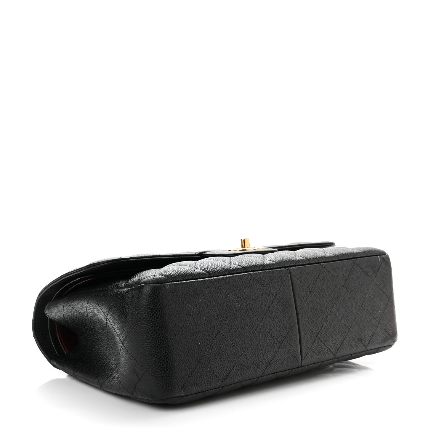 Caviar Quilted Jumbo Double Flap Black