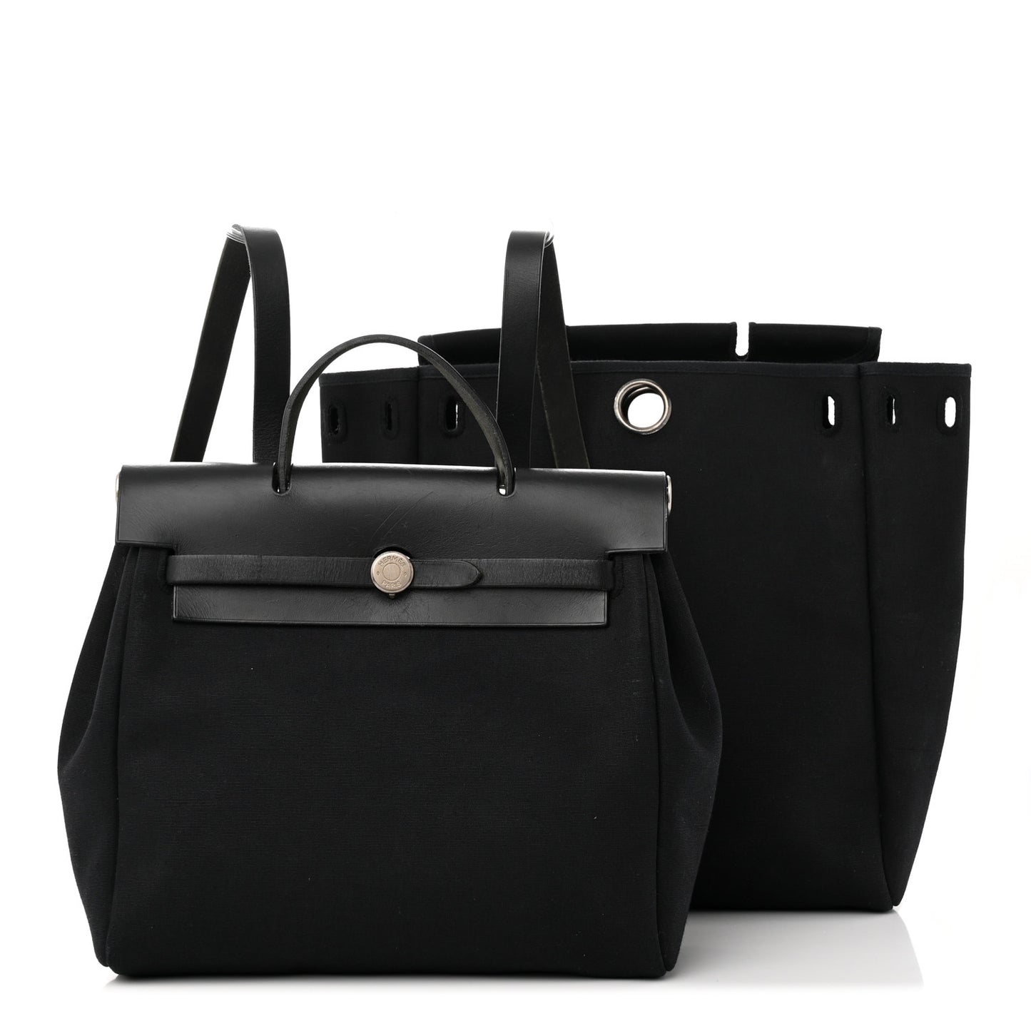Toile Vache Calfskin Herbag 30 PM Backpack Black