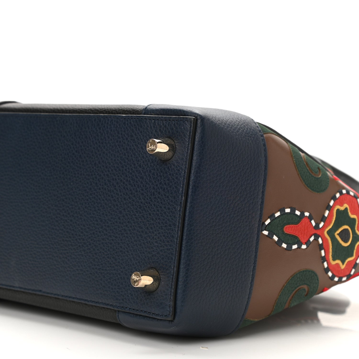 Christian Louboutin Grained Calfskin Embroidered Small Eloise Tote Black Multicolor 10 of 12