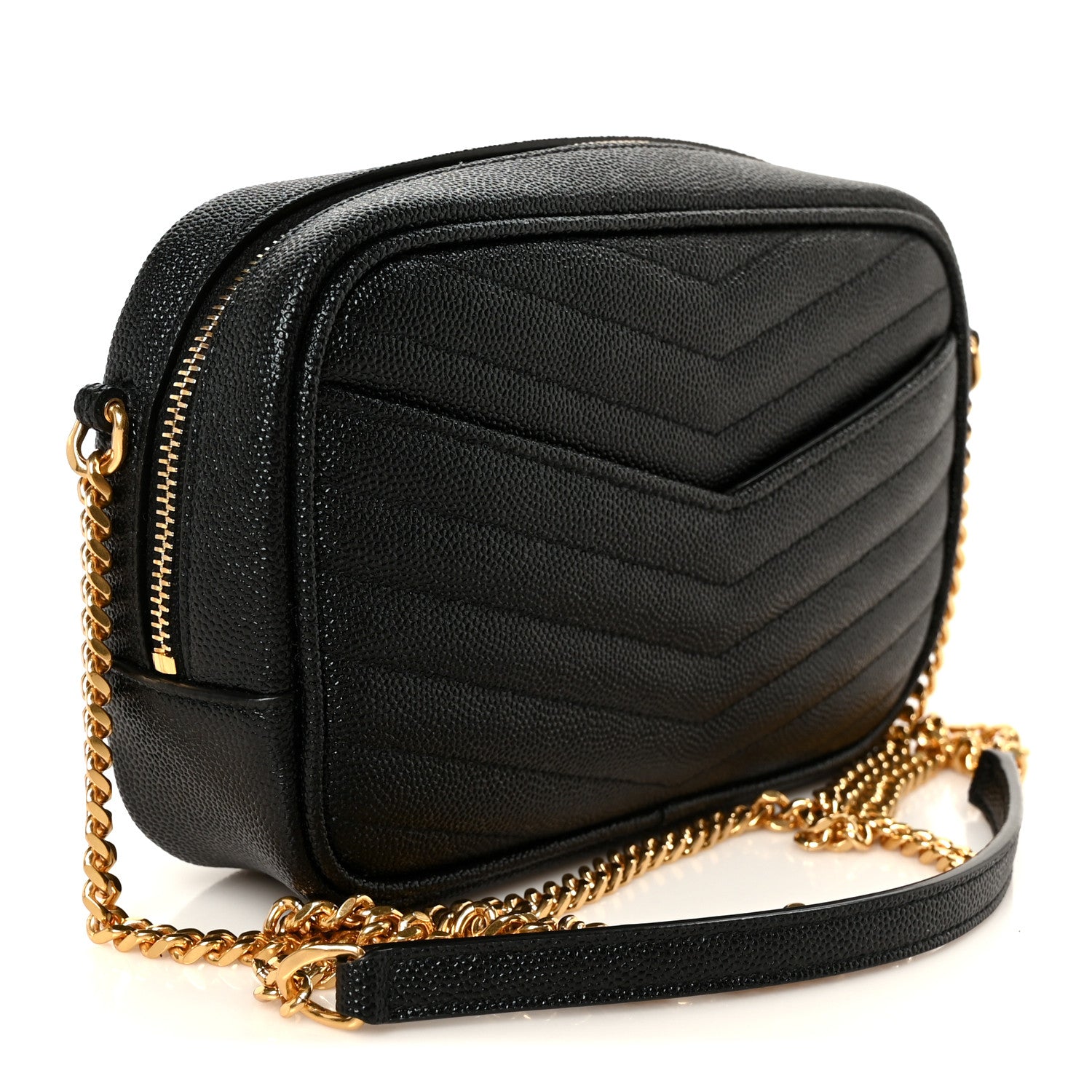 Saint Laurent Grain De Poudre Matelasse Monogram Mini Lou Camera Bag Black 3 of 10