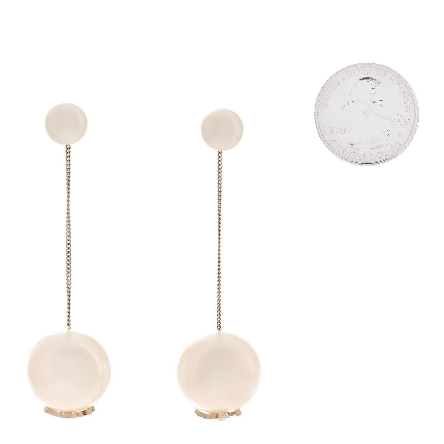 Chanel Pearl CC Chain Drop Earrings Gold 2 of 3