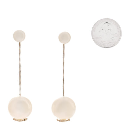 Chanel Pearl CC Chain Drop Earrings Gold 2 of 3