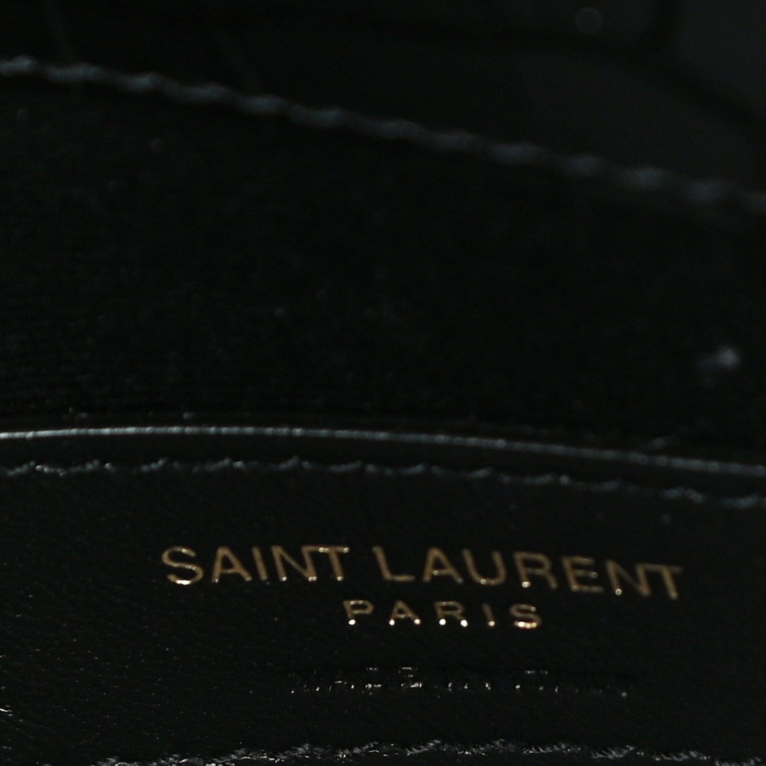 Saint Laurent Calfskin Crocodile Embossed Uptown Monogram Clutch Black 6 of 10