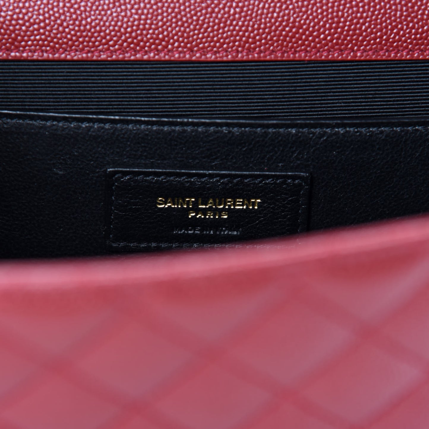 Grain De Poudre Textured Mixed Matelasse Triquilt Medium Monogram Satchel Oxblood