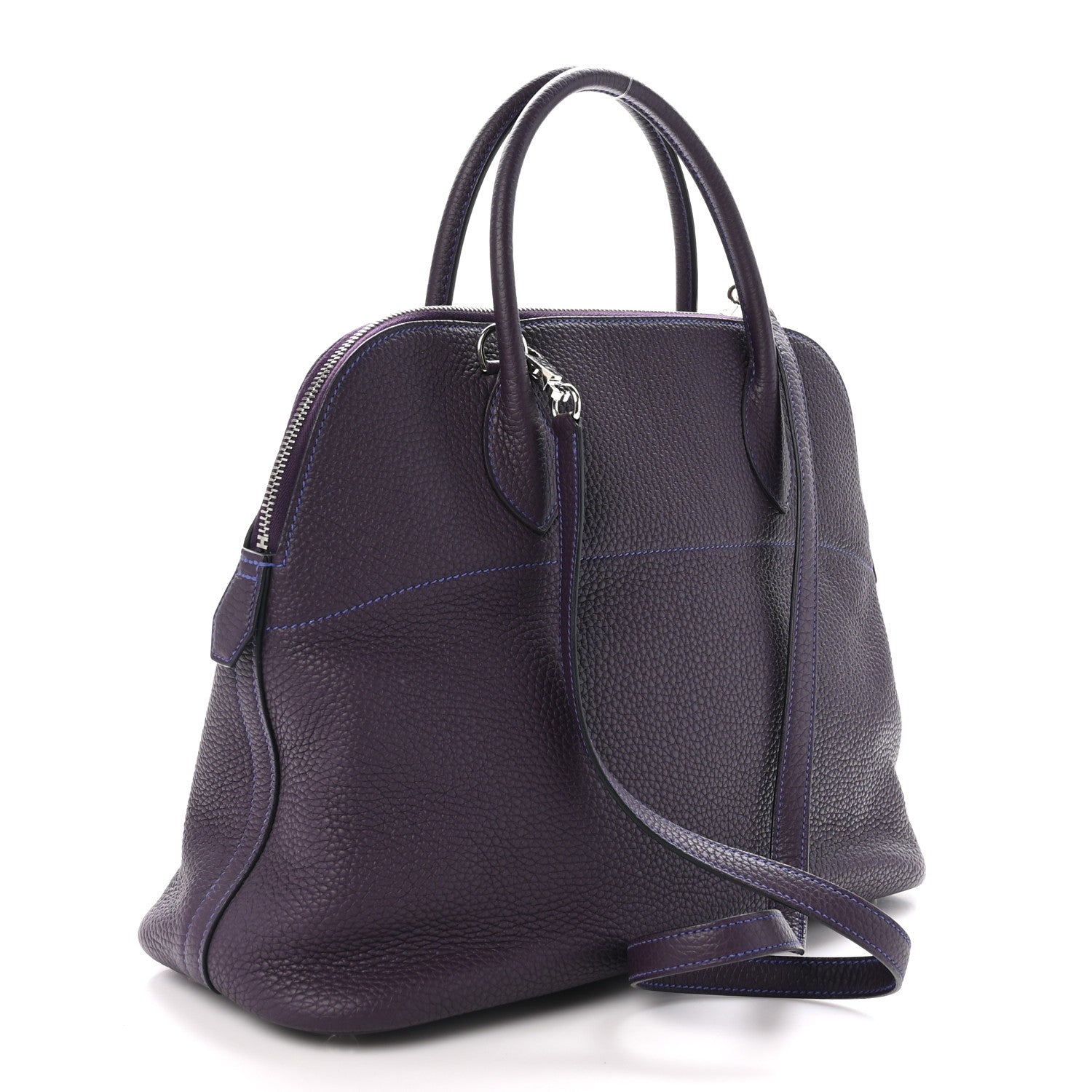 Hermes Taurillon Clemence Horseshoe Bolide 35 Raisin Bleu Electrique 3 of 12