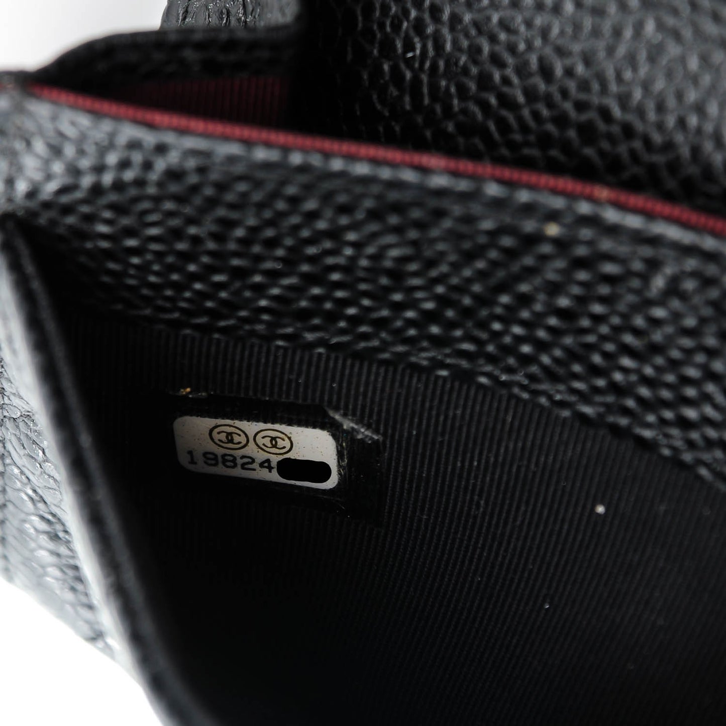 Caviar Quilted Flap Card Holder Black