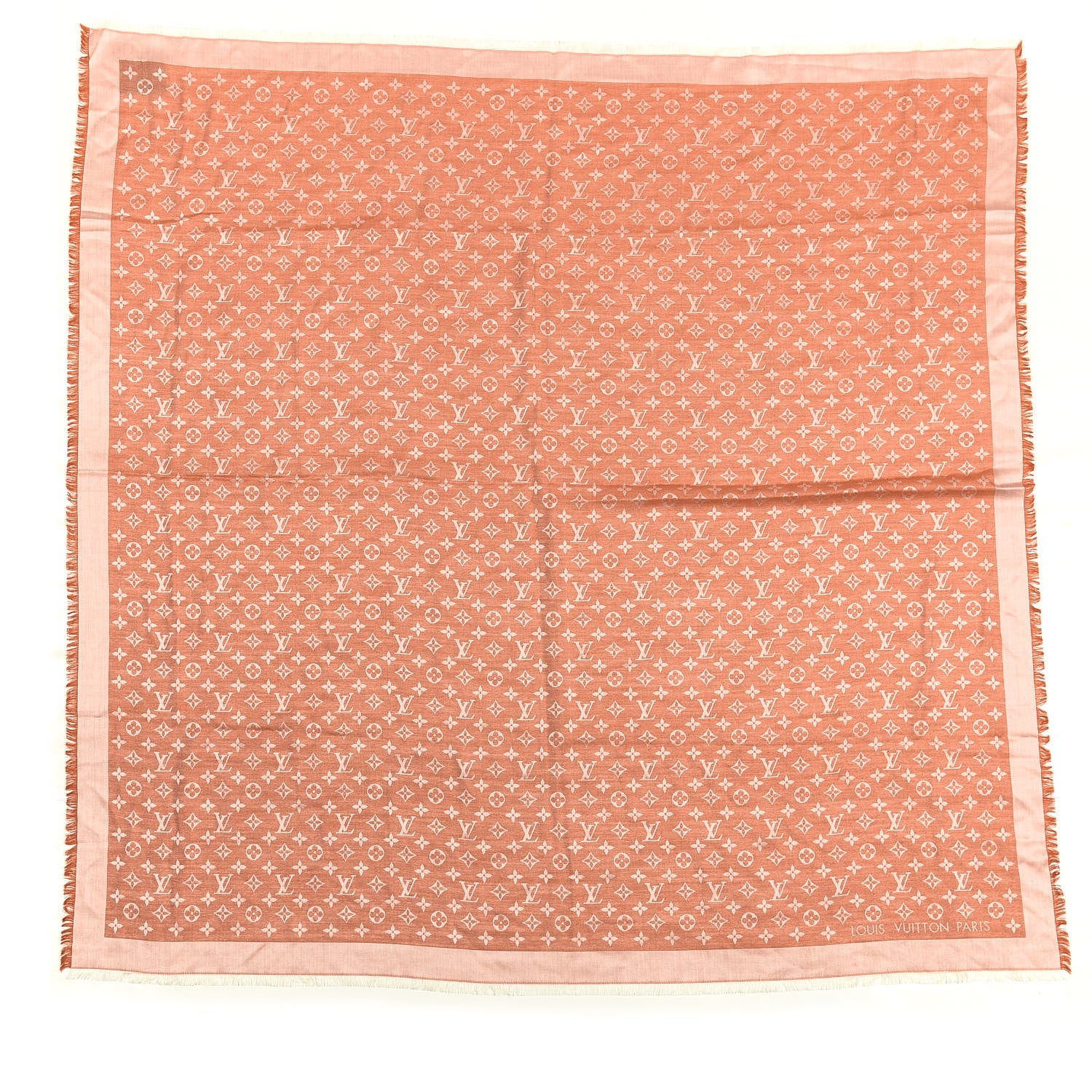 Louis Vuitton Wool Silk Monogram Denim Shawl Piment 1 of 3