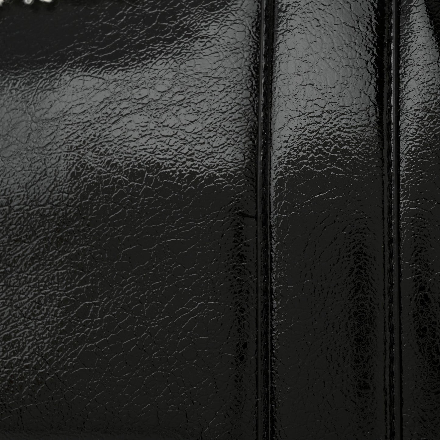 Shiny Calfskin Faux Shearling Large The Traveler Tote Bag Black