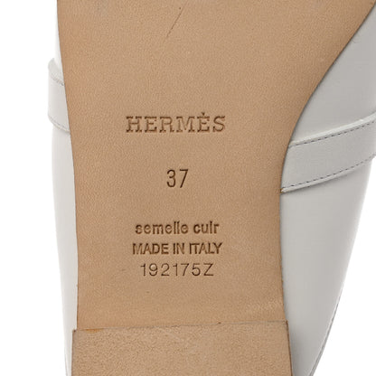 Hermes Calfskin Oz Mules 37 White 7 of 10
