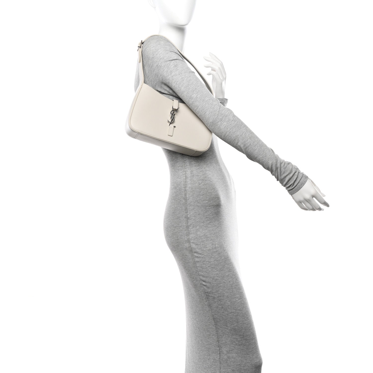 Saint Laurent Smooth Calfskin Le 5 A 7 Hobo Blanc Vintage 2 of 10