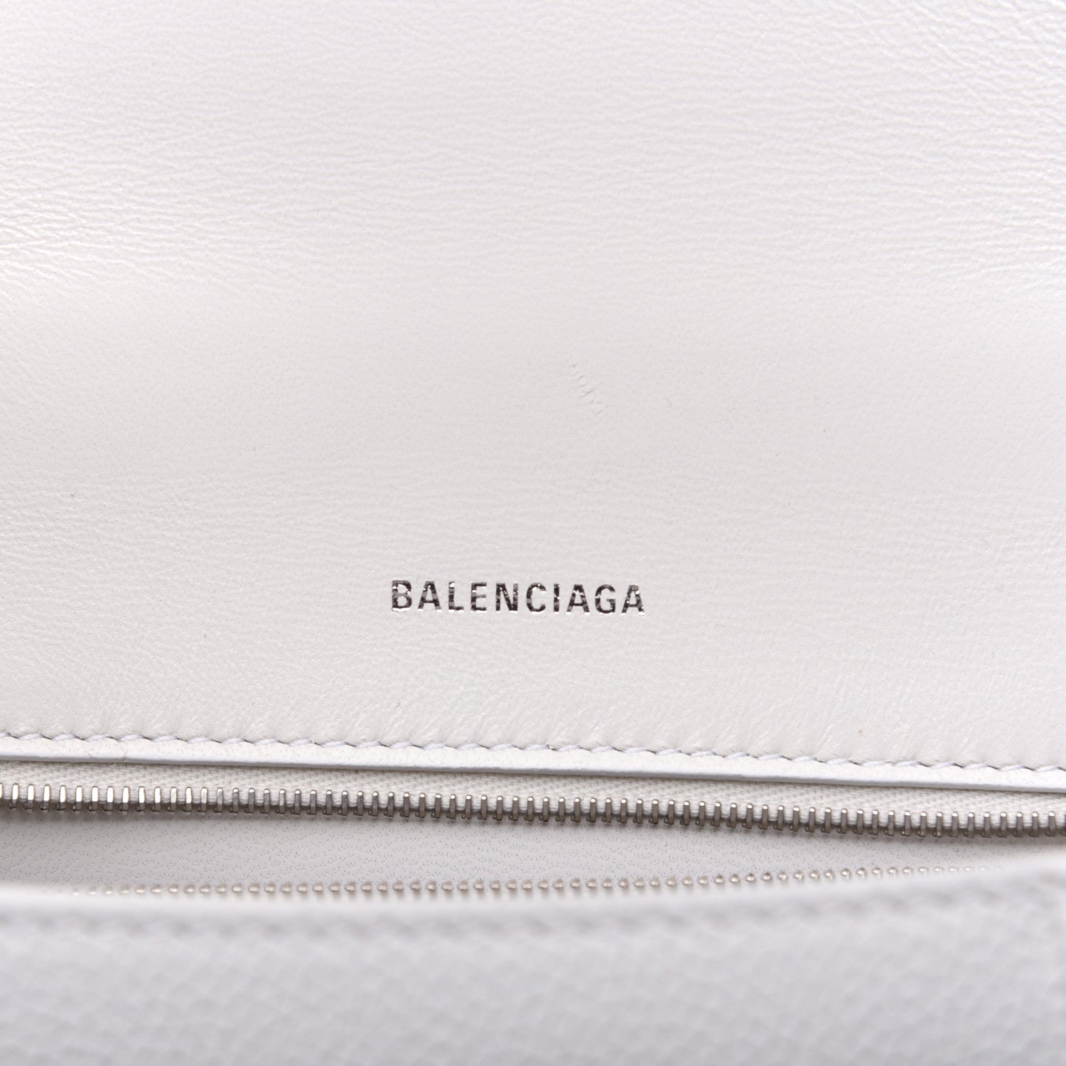 Balenciaga Grained Calfskin Small Hourglass Top Handle Bag White 8 of 13