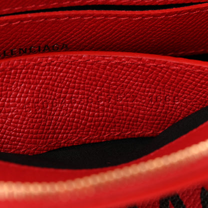 Balenciaga Signature Grained Calfskin Logo XXS Ville Top Handle Bag Rouge Lantern Black 8 of 13