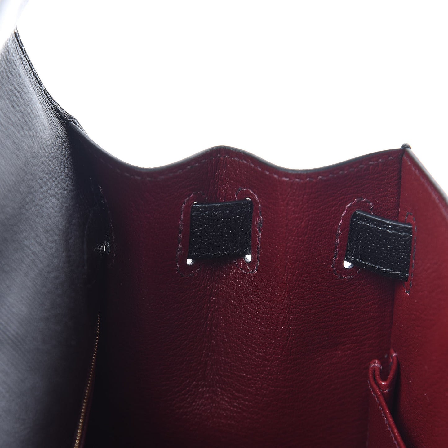 Chevre Mysore Horseshoe Kelly Sellier 28 Black Deep Red