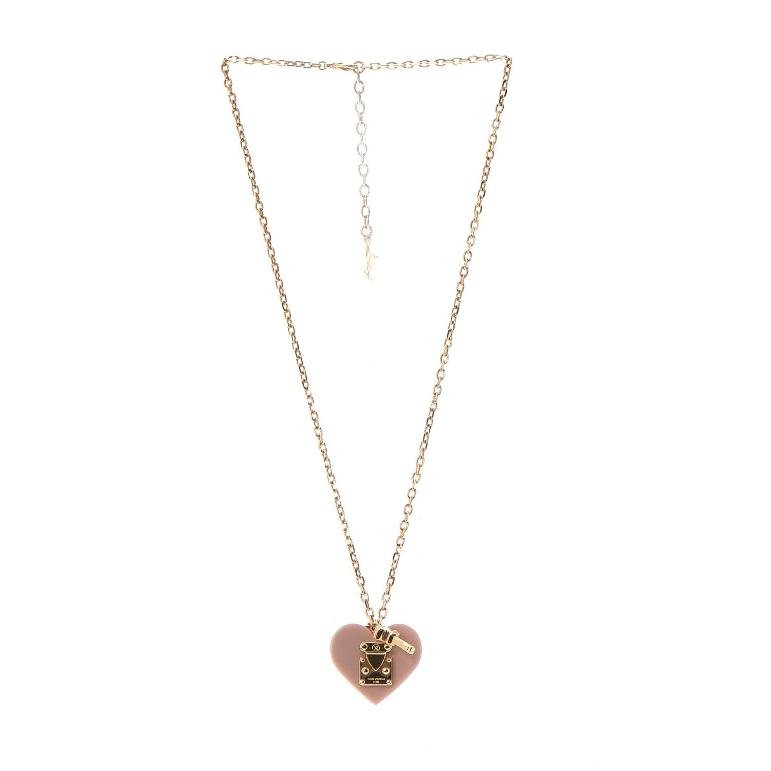 Louis Vuitton Lock Me Heart Necklace Rose Velours 4 of 7