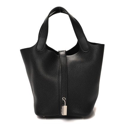 Hermes Taurillon Clemence Picotin Lock 18 PM Black 1 of 13