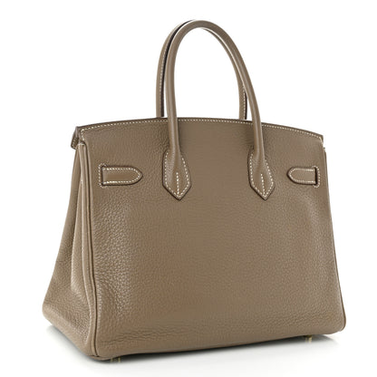 Hermes Taurillon Clemence Birkin 30 Etoupe 3 of 13