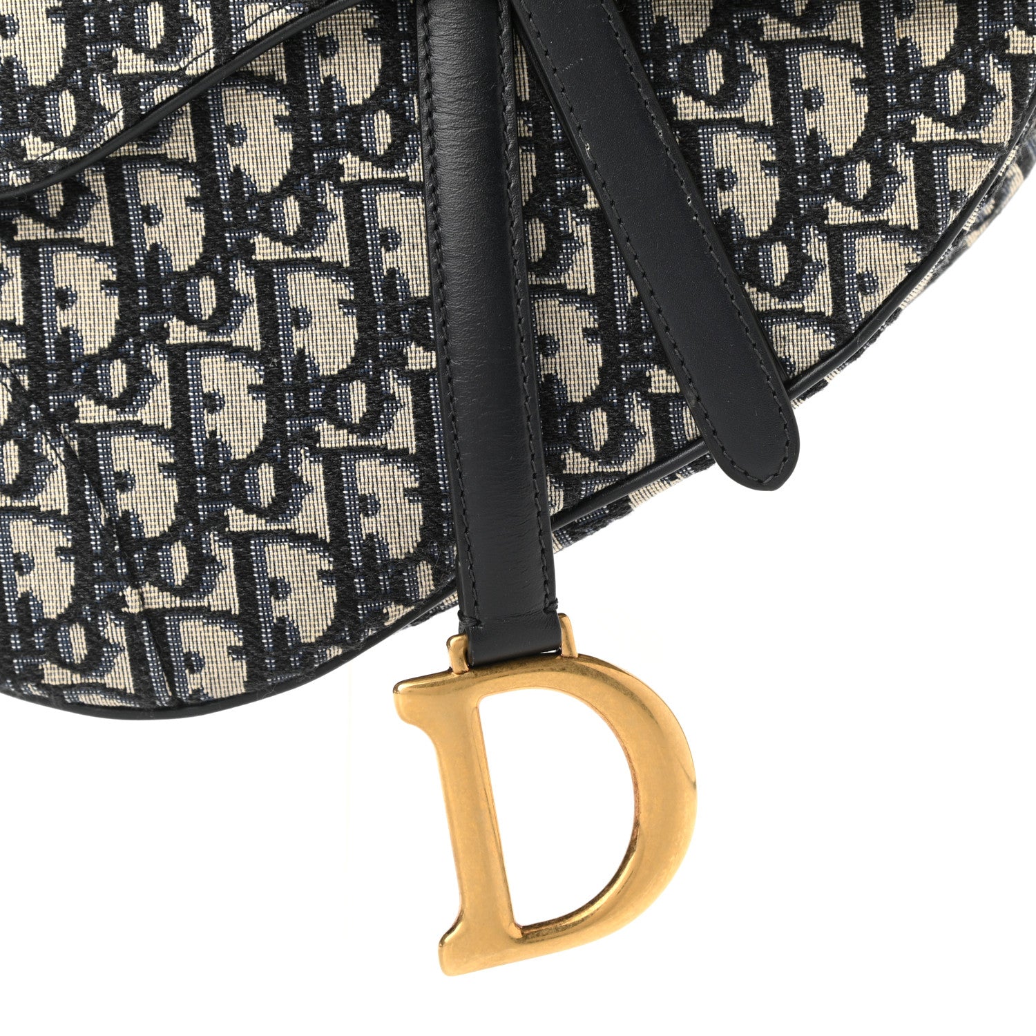 Christian Dior Oblique Saddle Bag Blue 8 of 12