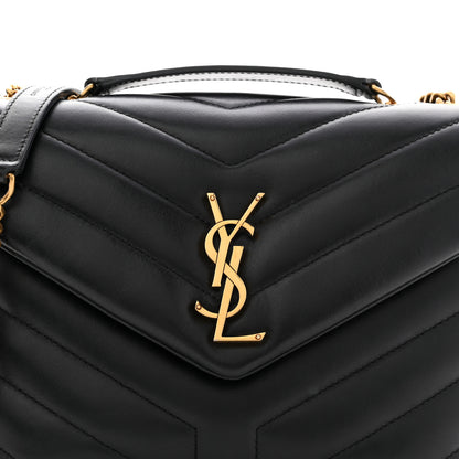 Saint Laurent Calfskin Y Quilted Monogram Small Loulou Chain Satchel Black 8 of 12