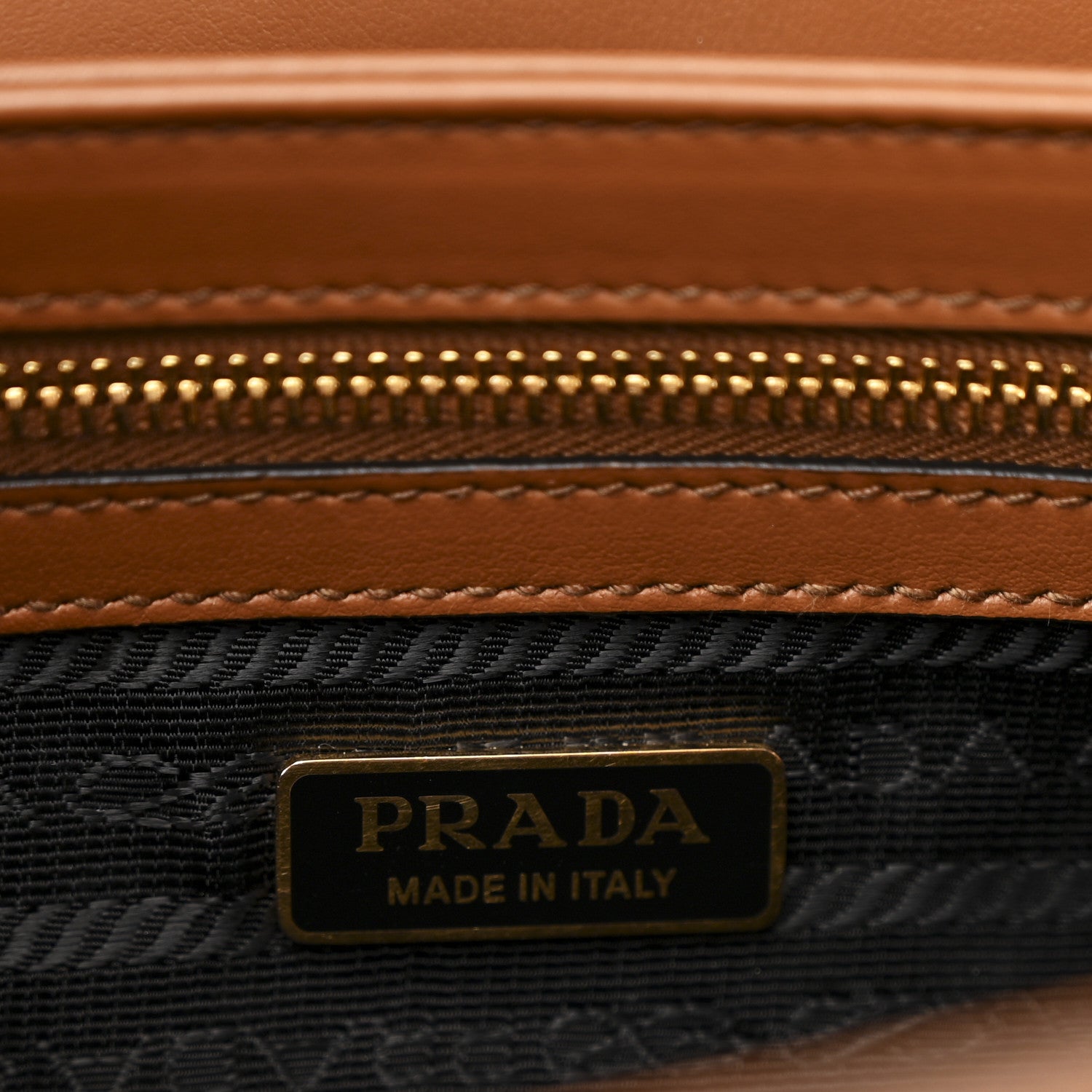 Prada Saffiano Lux Embleme Flap Shoulder Bag Cognac 6 of 12