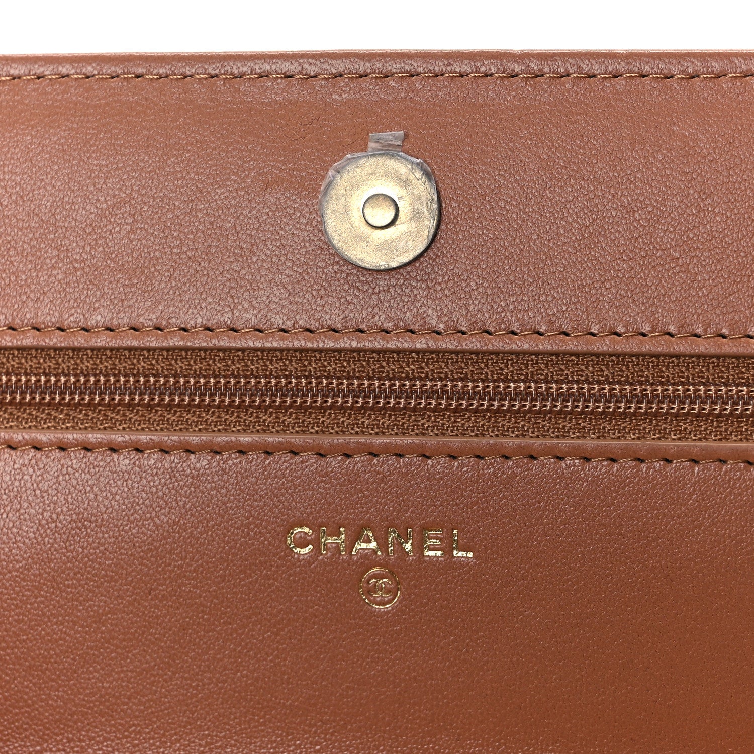 Chanel Lambskin Quilted Chanel 19 Wallet On Chain WOC Brown 6 of 13
