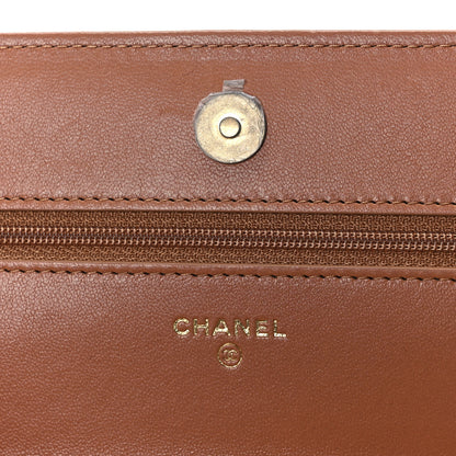 Chanel Lambskin Quilted Chanel 19 Wallet On Chain WOC Brown 6 of 13