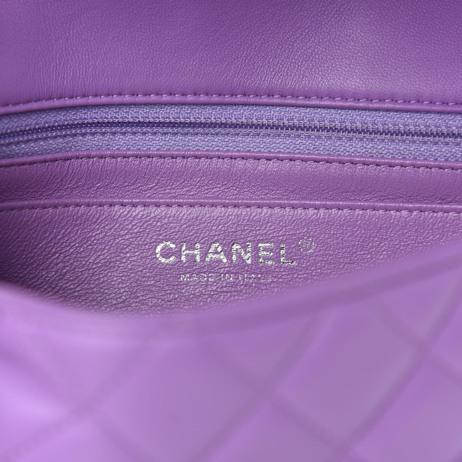 Chanel Lambskin Quilted Mini Rectangular Flap Purple 6 of 11