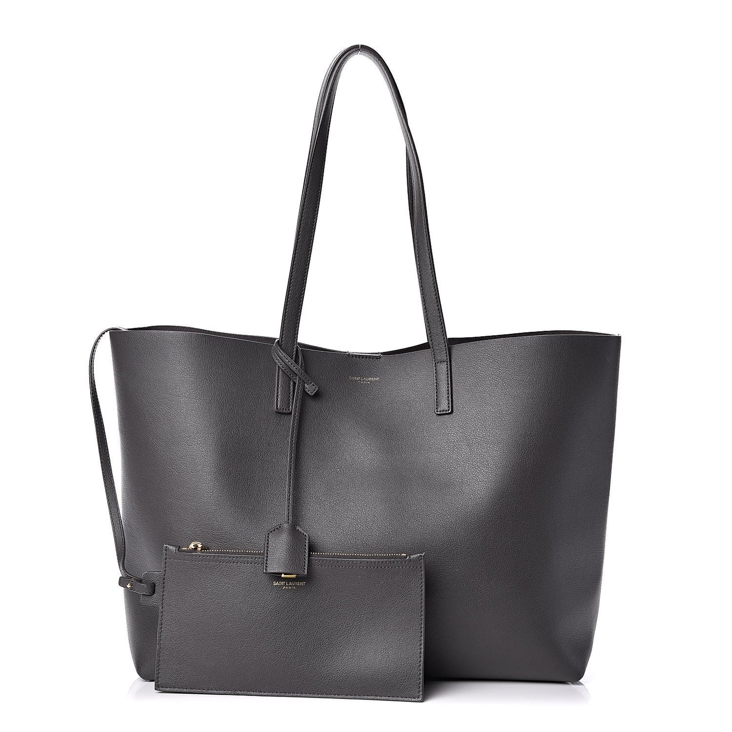 Calfskin Large Shopping Tote Asphalt