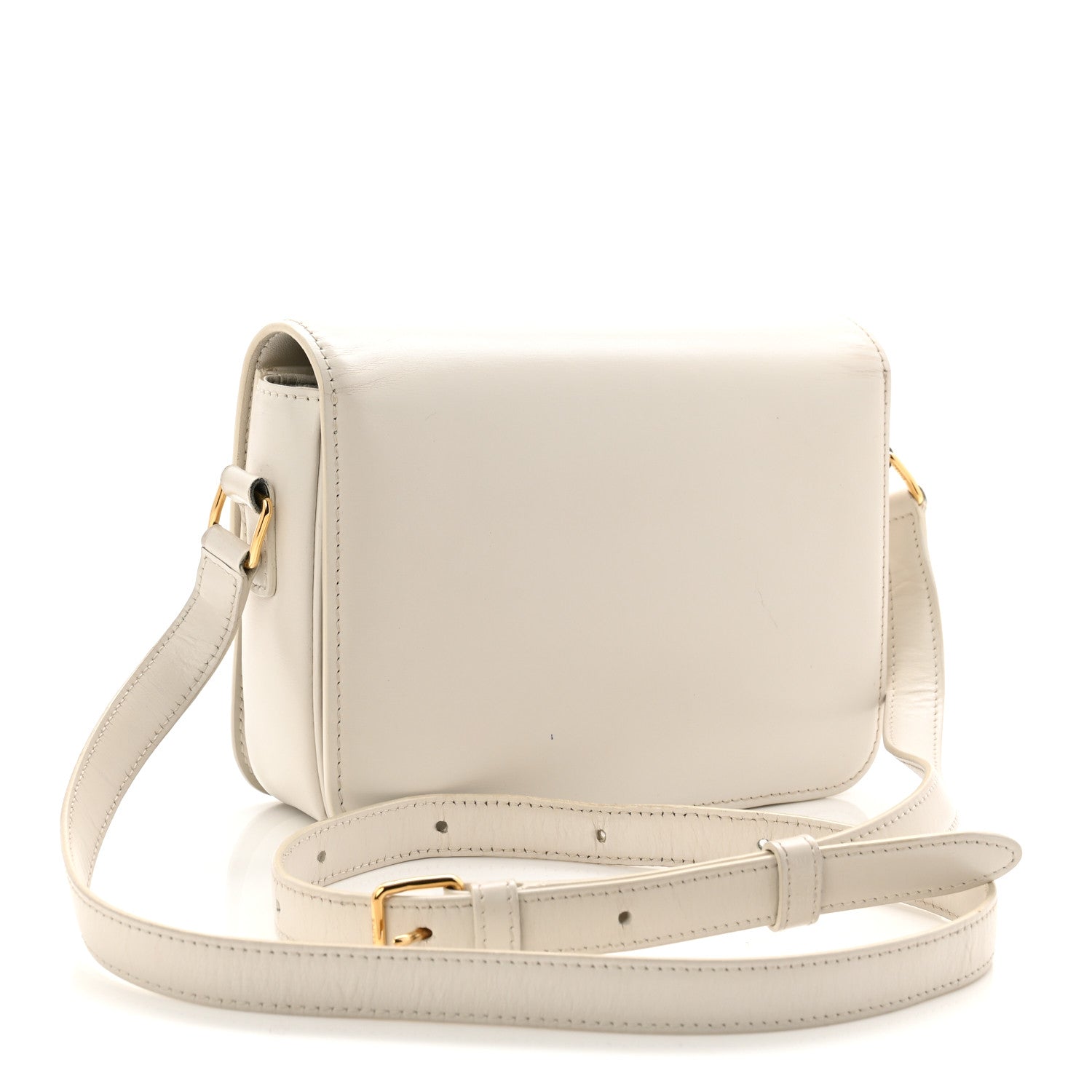 Celine Shiny Calfskin Teen Triomphe Arctic White 3 of 13